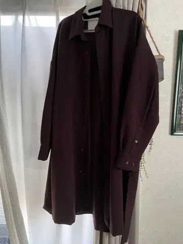 루이스 Lui's 버건디 롱 셔츠