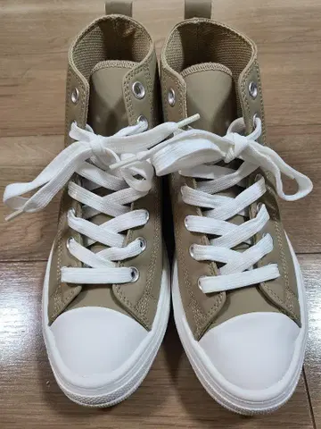 베이지 하이컷 스니커즈 레인 슈즈 24.5