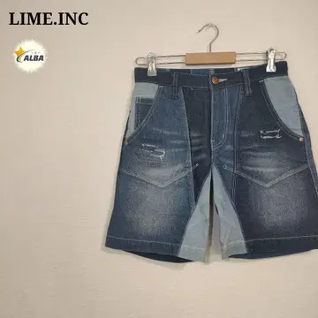 LIME.INC 라임 잉크 청바지 데님 패치워크 숏 기장 S
