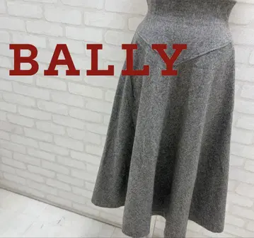 BALLY 그레이 플레어 스커트 울 100%