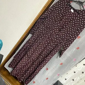 어반 리서치 보르도 브라운 원피스 튜닉 도트