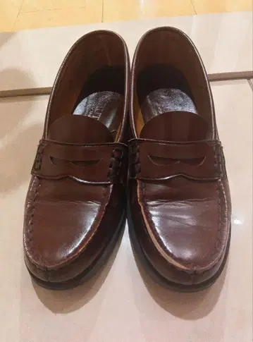 하루타 브라운 로퍼 학교 업무 24.5cm 폭 넓은