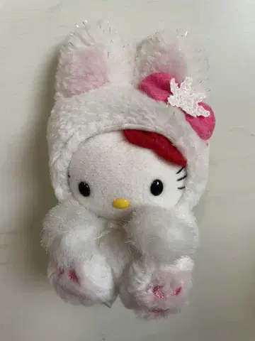 헬로키티 토끼 모자 봉제 인형