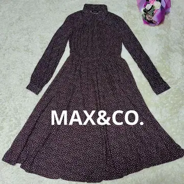 MAX&Co. 브라운 도트 무늬 원피스