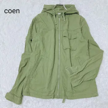 코엔 마운틴 후드티 카키 M 사이즈 후드 부착 점퍼 아우터