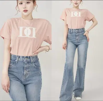 다리치 darich 퀼팅 아플리케 비쥬 티셔츠 핑크