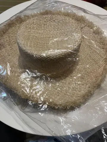 KOBE LETTUCE 밀짚모자 베이지 라피아 밀짚모자 택 포함 새상품
