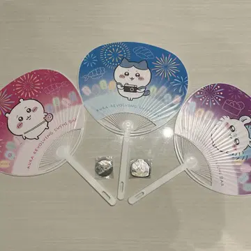 치이카와 (먼작귀) 부채 3개, 캔 배치, 마그넷 세트 판매 쿠라스시