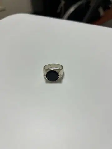 here's 오닉스 반지 실버 블랙 라운드 반지
