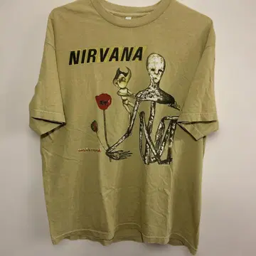 NIRVANA 아트 프린트 티셔츠 XL 베이지