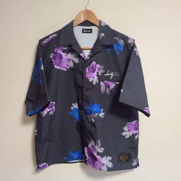 SUBCIETY 서브사이어티 플라워 패턴 셔츠 오픈 카라 셔츠