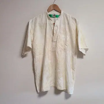 JOHNBULL 젬블 밴드 카라 키 넥 셔츠 자수 면 2XL