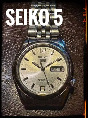 세이코 5 자동 시계 실버