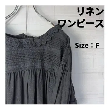 린넨 블랙 원피스 레이스 러블리 내추럴 계열 J258