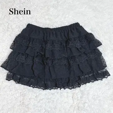 쉬인 빅 사이즈 레이스 플레어 스커트 A 라인 프릴 귀여운 예쁜