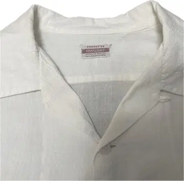 50s PENNEY'S TOPFLIGHT 시어서커 오픈 카라 셔츠