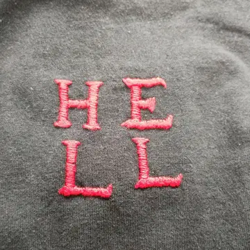 HELL 자수 티셔츠 빨간색