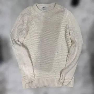 자라 아이보리 리브 니트 L