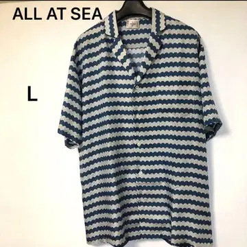 ALL AT SEA 올앳씨 실크 셔츠 100% 반팔 셔츠