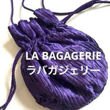 LA BAGAGERIE 라바가제리 플리츠 복조리 숄더 백 보라색