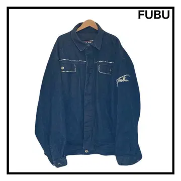 90s FUBU 후부 헤비 웨이트 데님 자켓 데님 자켓 긴팔 2XL