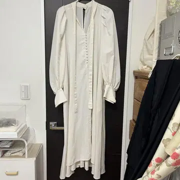카사플라인 보타이 롱 원피스