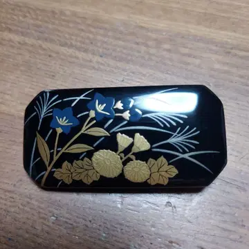 코노 카오리 작품 파란 꽃의 팔각형 오비 고정 띠 겸 브로치