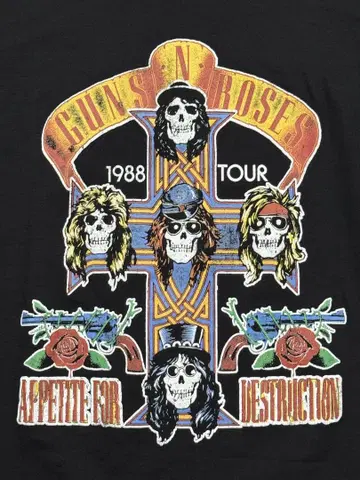 Guns N' Roses 1988 Tour 티셔츠 M 사이즈