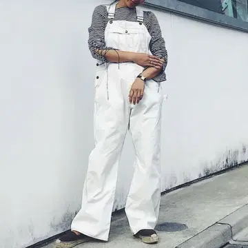 홀리데이 빅 데님 오버올 화이트/0