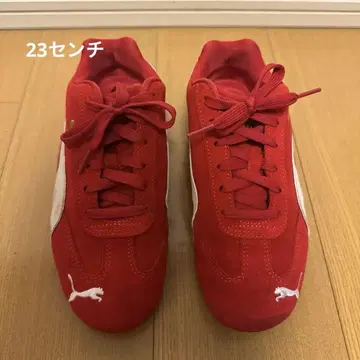 Puma 레드 스피도 캣 스웨이드 로우 컷 스니커즈 23cm