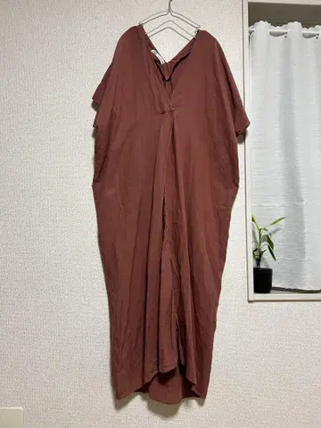 자라 핑크 계열 V넥 롱 원피스 반팔 M