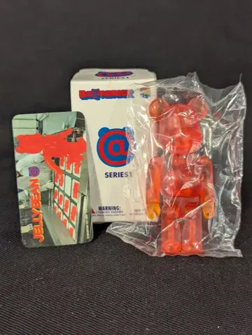 MEDICOMTOY 베어브릭 젤리빈 빨간색 클리어 100% 시리즈 1