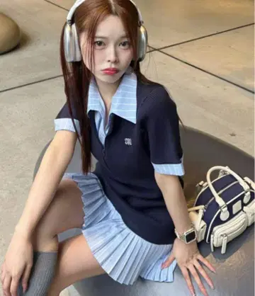 Nono 기획 도킹 플리츠 반팔 원피스
