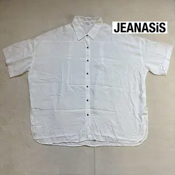 JEANASIS 화이트 빅 실루엣 반팔 셔츠