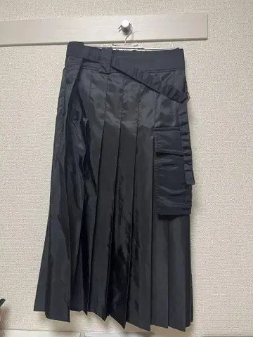Sacai 스커트 블랙 나일론 플리츠 사이즈 1