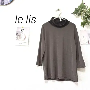 9534 le lis 하이넥 7부 소매 티셔츠 무지 얇은 소재