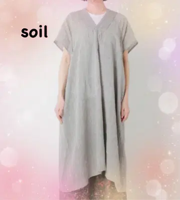 소일 soil SOIL 린넨 V넥 원피스
