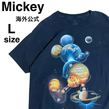 해외 공식 미키 Mickey 티셔츠 L 디즈니 갤럭시
