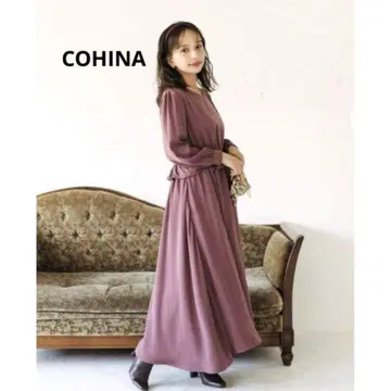 COHINA 작은 키를 위한 롱 원피스 파티 드레스 긴팔