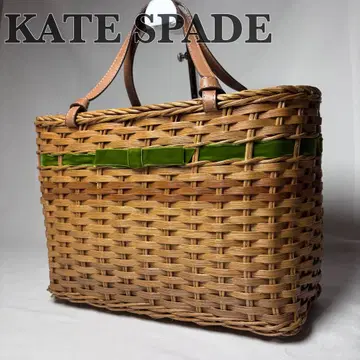 새상품급 케이트 스페이드 kate spade 바스켓백 리본 꽃무늬 라탄