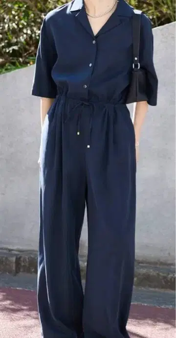 네이비 반팔 올인원