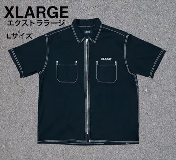 XLARGE 엑스라지 STITCHED ZIP UP 워크 셔츠 블랙