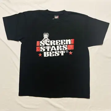 베티 챠안 Betty Boop 반팔 티셔츠 SCREENSTARS 블랙