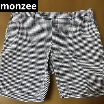 monzee 몬지 하프 팬츠 체크 남성용 LL 골프웨어
