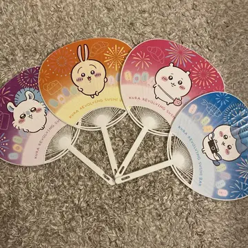 치이카와 (먼작귀) 쿠라스시 부채 4개 세트