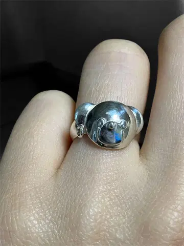Little Bear Ring 작은 친구 곰 실버 반지 (SV950)
