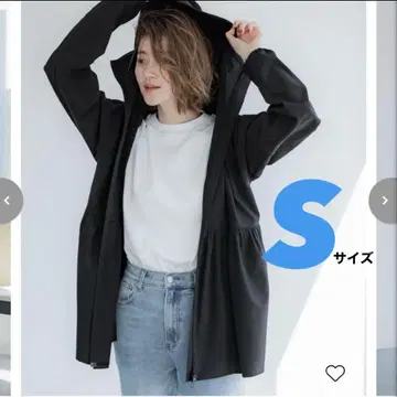 coca UV차단 개더 후드티 블랙 S사이즈