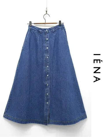 C492/ 22SS SLOBE IENA 데님 스커트 롱 기장 36 파랑
