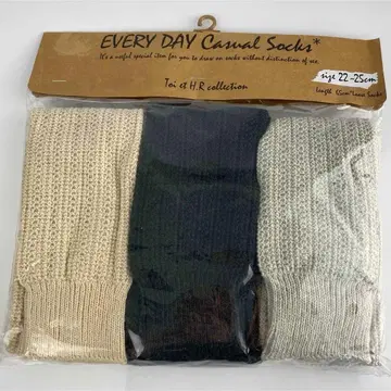 신상품 미사용 3색 세트 65cm 길이 캐주얼 루즈 삭스 22~25cm