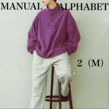 MANUAL ALPHABET A.W.T SNAP TEE 아노락 M 보라색